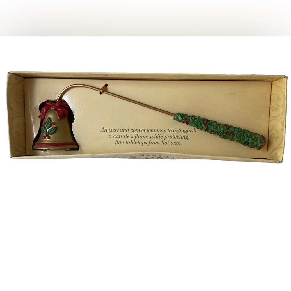 Boston Warehouse Candle Snuffer Bell Holly Ivy with Original Box 1998 Christmas